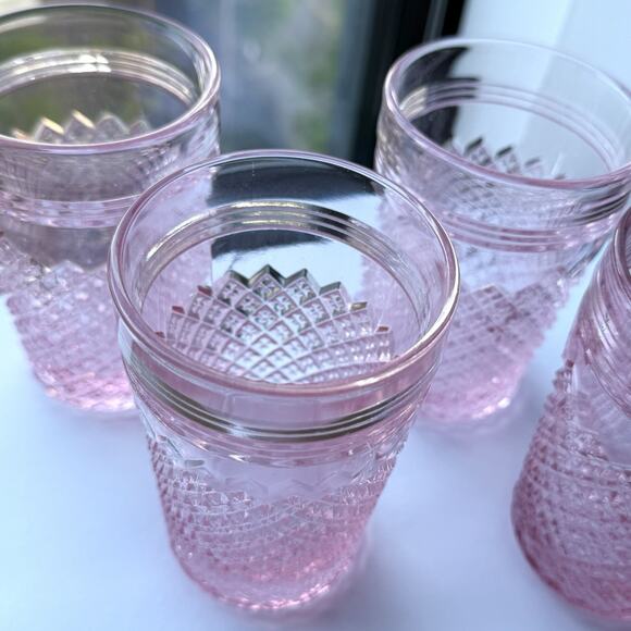 Mosser Addison 8oz Glass Juice Water Tumbler Rose Pink Set Of 4 - 4 1/2" - Picture 3 of 8